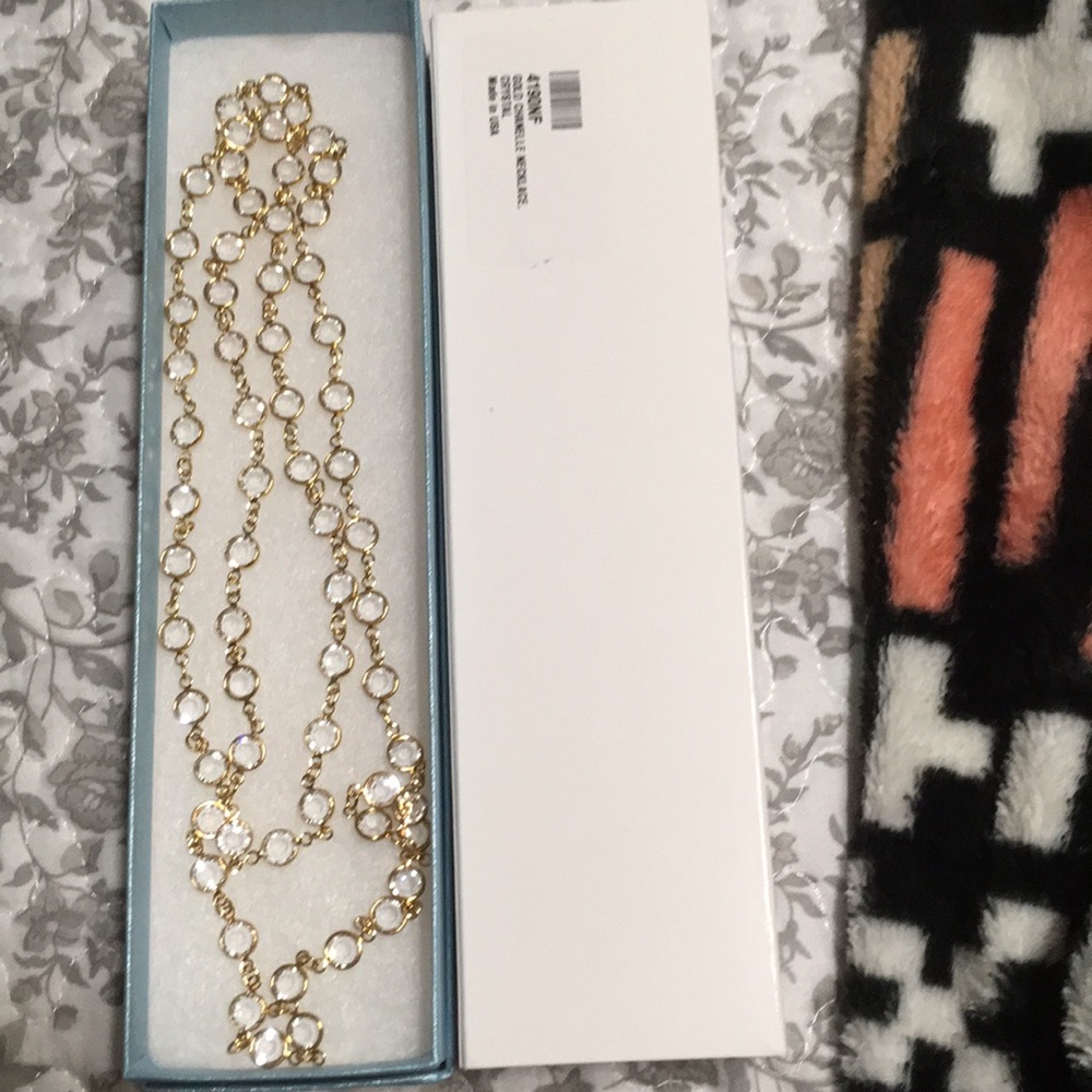 Touchstone crystal gold channelle necklace